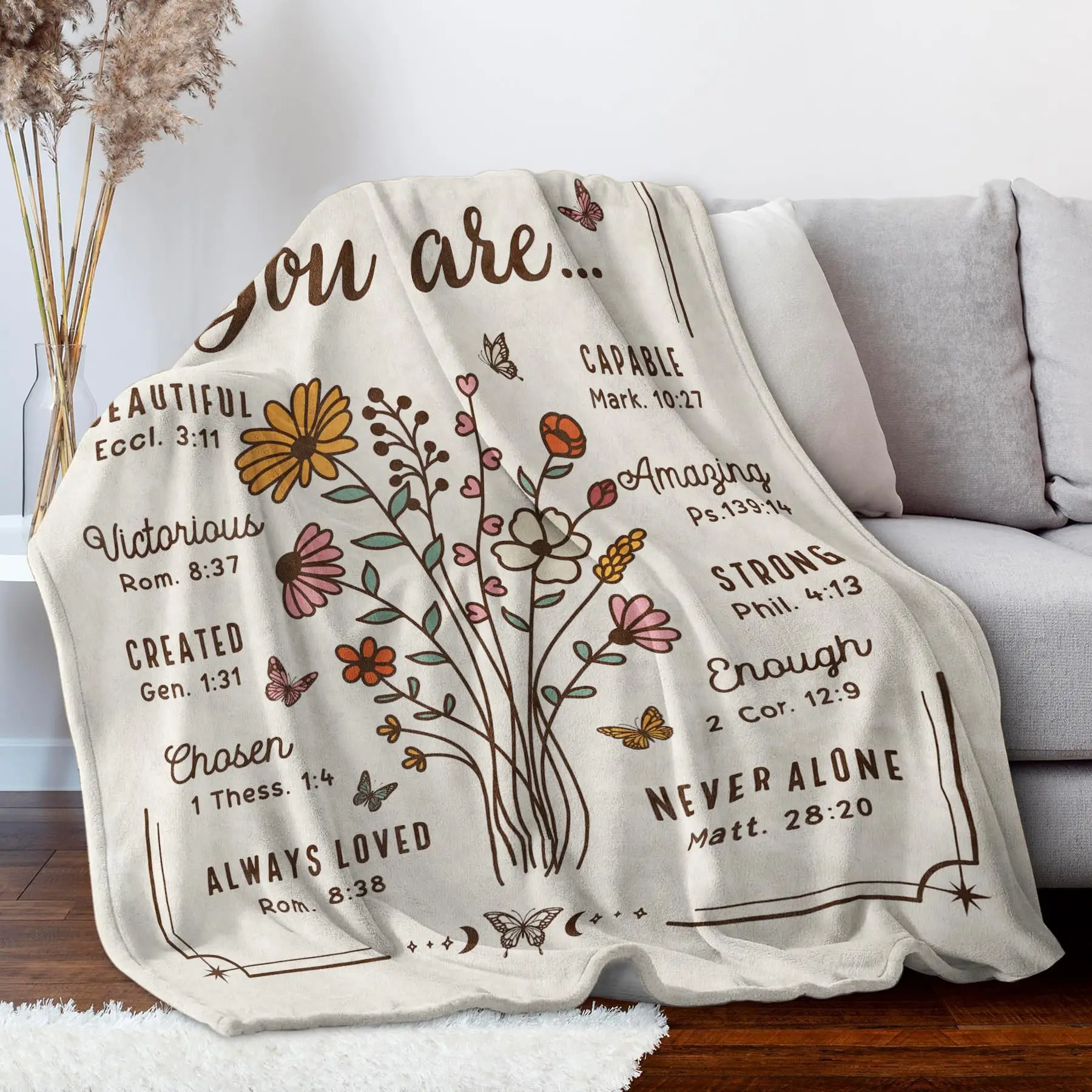 Floral Print Flannel Blanket Living Room Lunch Break Blanket Sofa Blanket Air Conditioner Blanket Anime Blanket Gift