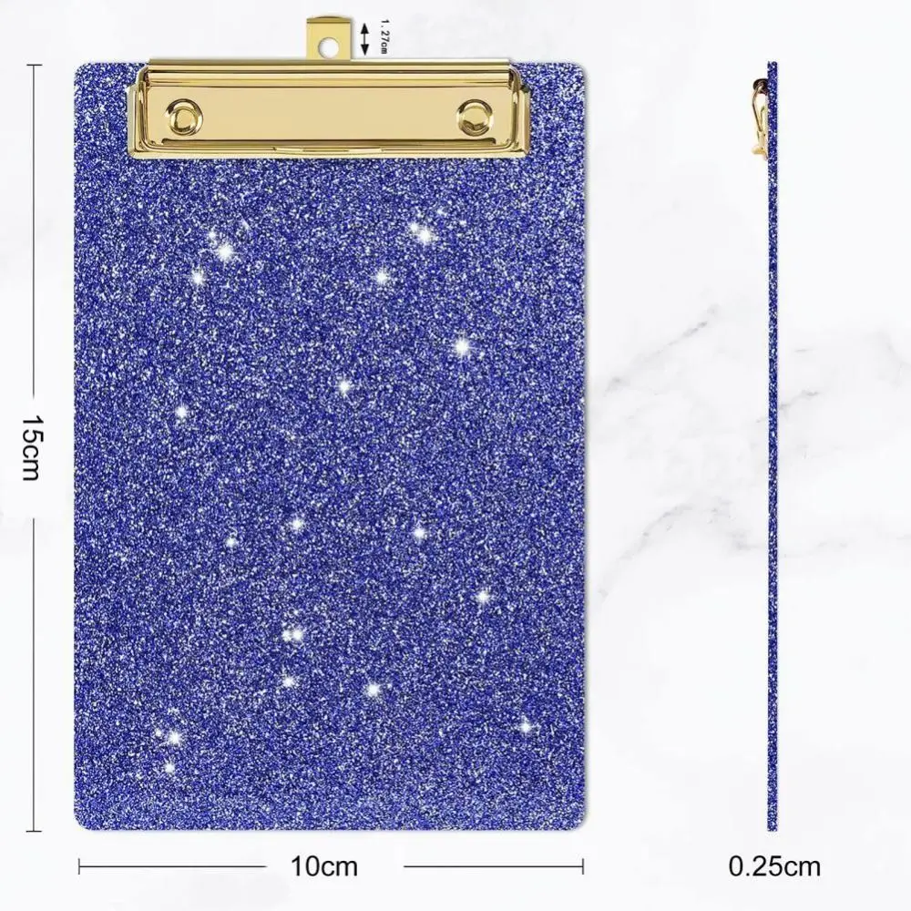 Paper Organizer Glitter Writing Clipboard With Low Profile Gold Clip Menu Folder Flash Memo Clipboard Arcylic File Folder