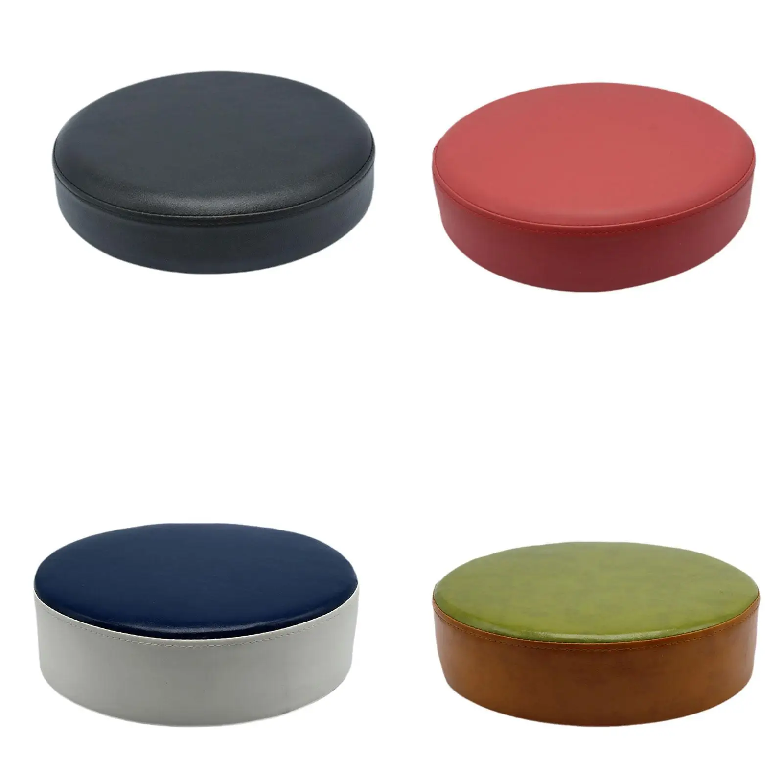 PU Leather Chair Cushion Waterproof Memory Foam Barstool Seat Cushion Protector Round Seat Cushion for Office Bar Stool Home