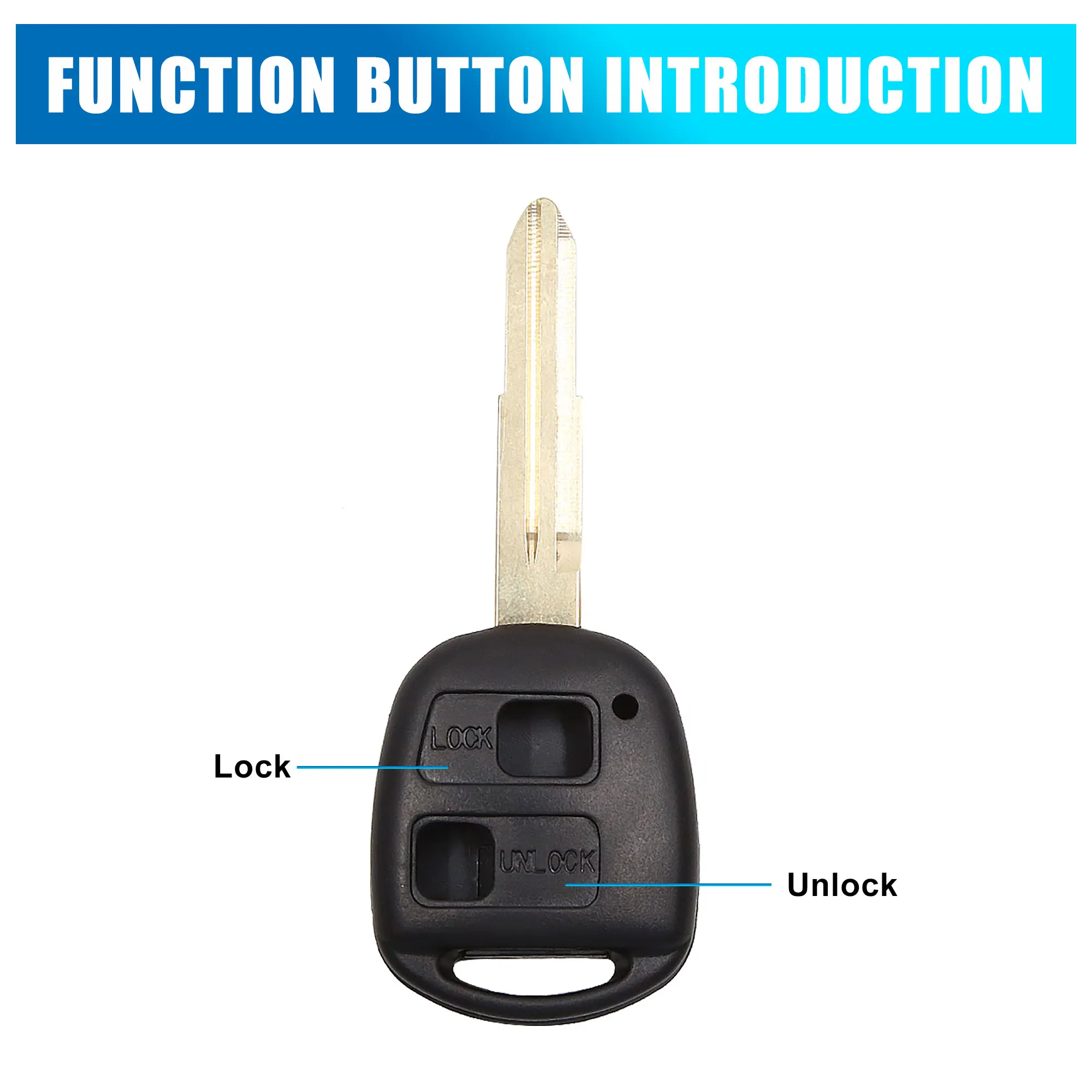 uxcell New 2 Buttons Blank Key Remote Control Fob Case Shell Fits  Kluger Land Cruiser Prado Hiace