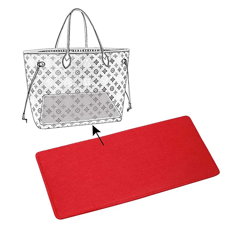 Feltro Base Shaper Perfeito para LV Neverfull Hanger Bag, Suporte Inferior, Engrossar, 1Pc