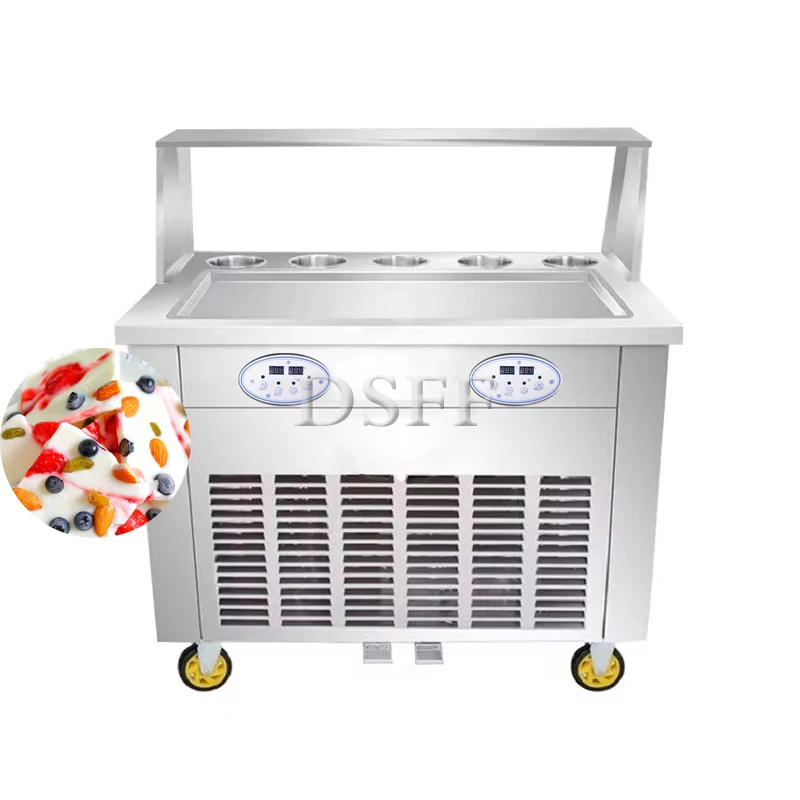 Ce Certified Thai Fried Ice Cream Roll Machine, Square Pot Commercial Stir Fried Yogurt Machine