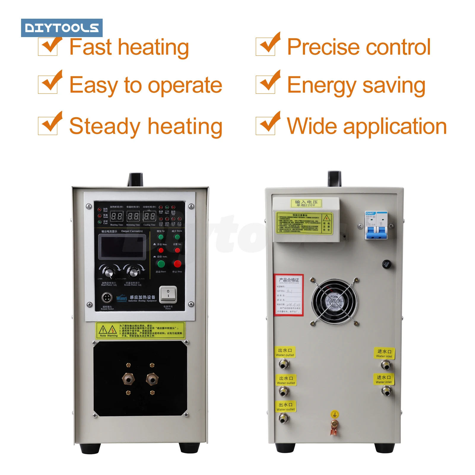 High Frequency Induction Heating Machine 15KW Small High Frequency Welding Equipment Copper Tube Turning Tool Alloy Welding