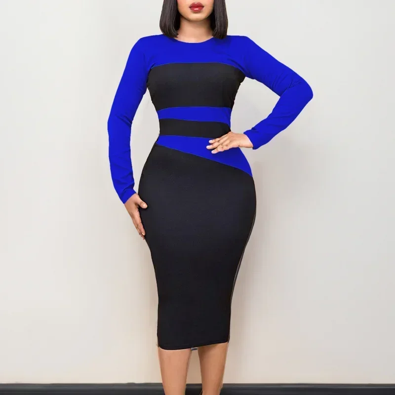 African Women Party Dress Summer Bodycon Robe Femme Long Sleeves Elegant Event Night Club Sheath Gowns Plus Size Ladies 2023 New