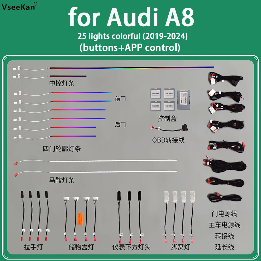 

For Audi A8 ambient light（2019-2024）1:1 mold special style Symphony lights ambient light car Lights interior atmosphere