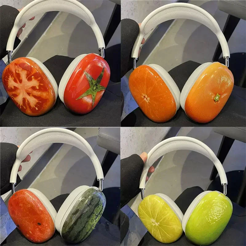 Cute Fruit Lemon Watermelon Protective Case For Apple Airpods Max Earphone Case Silicone Headphone For Airpods Max Protective