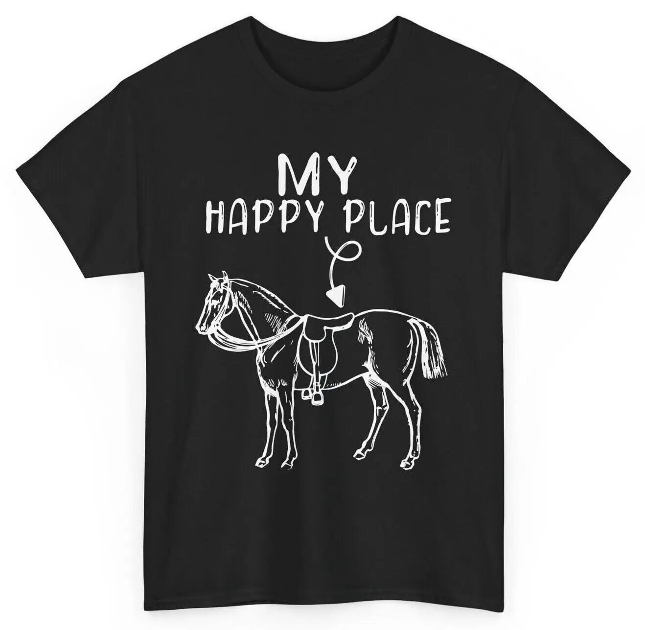 Horse Shirt, My Happy Place Shirt, Horseback Riding Lovers Shirt