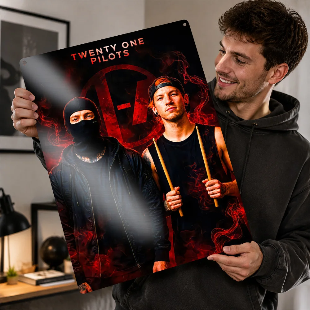 Twenty One Pilots Band Duo Printed Poster Graphic Wall Art For Listening Room Personalized Aluminum Metal Sign Music Fan Gift