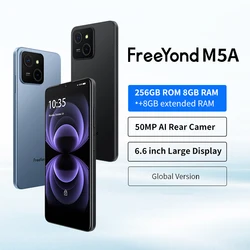 FreeYond-M5A sous Android 13, 8 Go de RAM, 8 Go de RAM, 8 Go de ROM, écran 256 pouces, caméra 50MP, batterie 6.6 mAh, charge rapide 18W, Octa Core, Dean, arc-en-ciel, 5000 Go