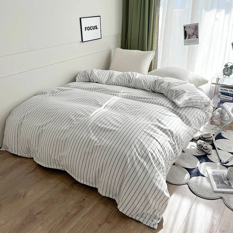 Stripe Duvet Cover 150x200 Simple Style Comforter Covers Queen Size housse de couette Skin-friendly Home Bed Linen(No Pillowcase