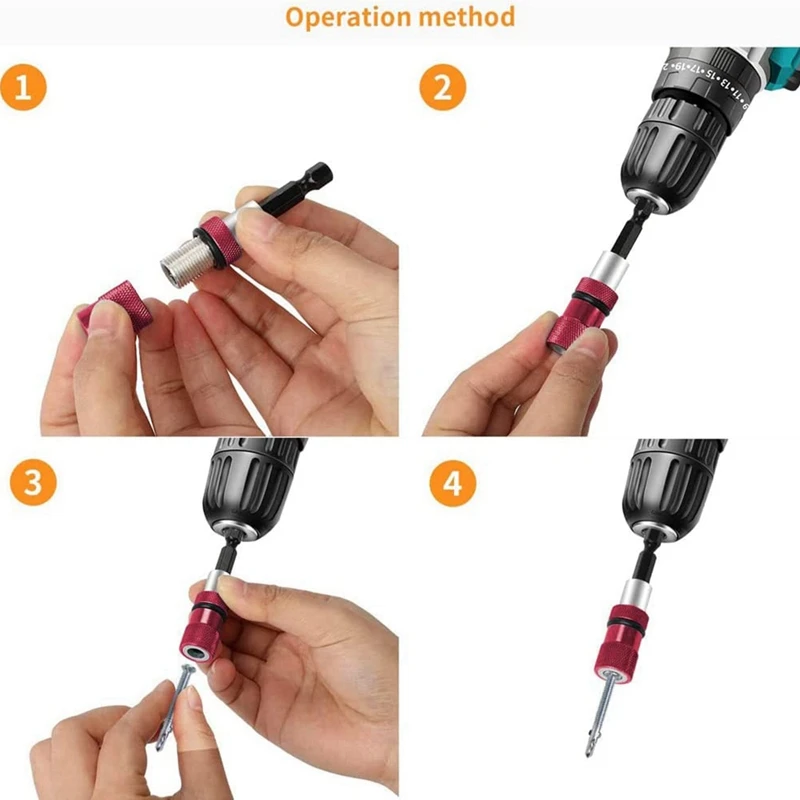 Drywall Bit Holder 1/4 Inch Hex Shank Quick Changer Drywall Screwdriver Attachment Magnetic Bit With 2 Pieces PH 2 Bit