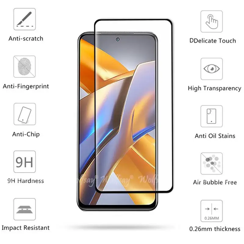 Para Xiaomi POCO M5S vidrio para POCO M5S M5 X4 GT F4 X4 M4 Pro X4 X3 M3 Protector de pantalla de vidrio templado película de lente POCO M5S vidrio