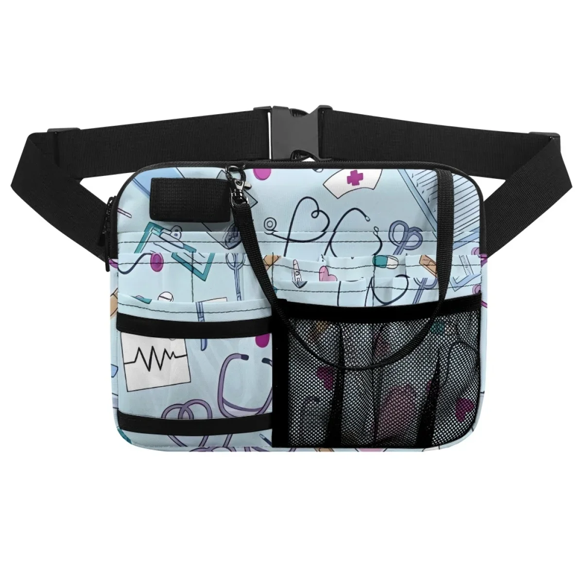 Healthcare Nurse Print Belt Bag Adjustable Waist Strap Organizer Pouch Print on Demand Multi Compartment Utility Hip Bag Case