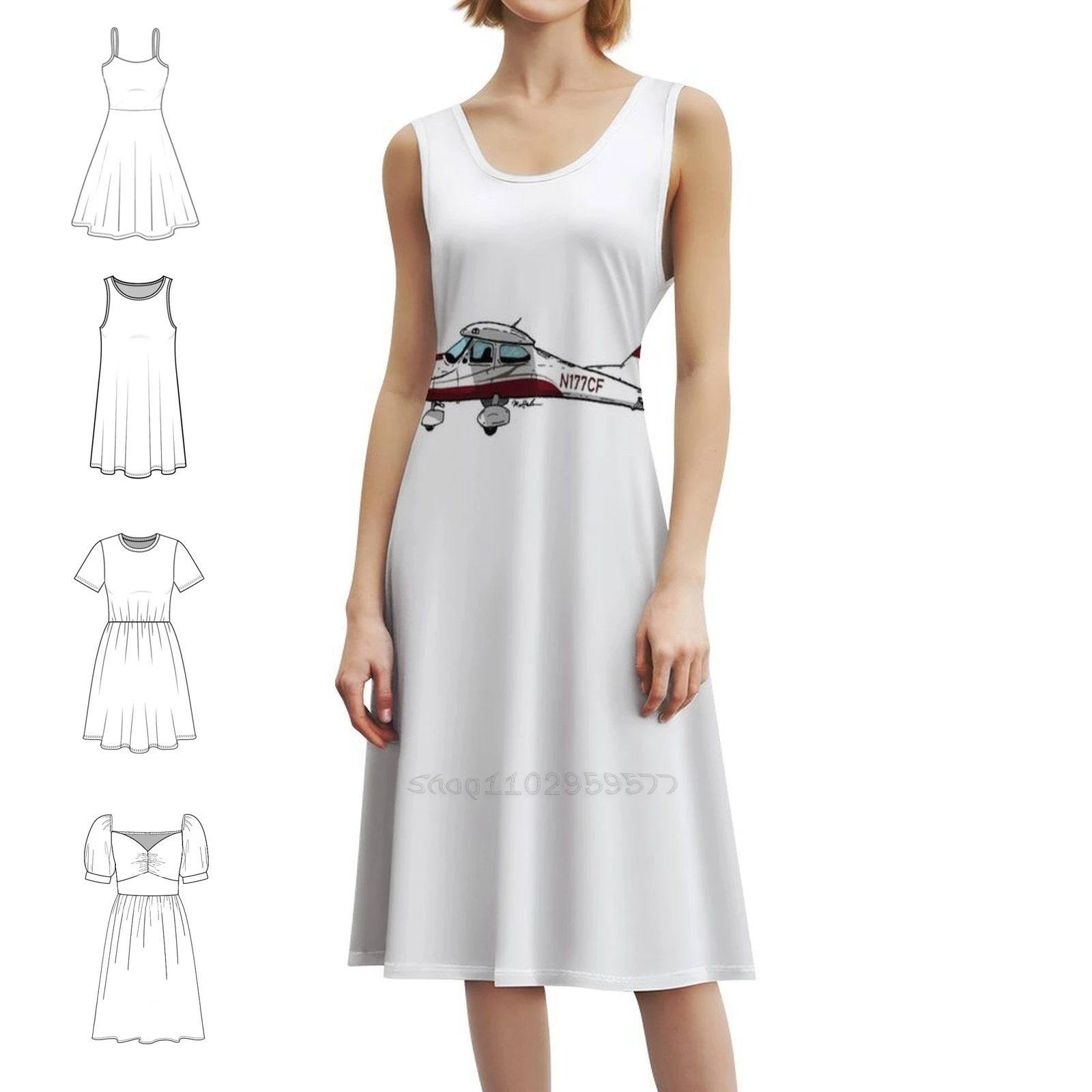 

Платье Cessna Cardinal с вырезом в форме сердца, элегантное летнее праздничное платье для женщин, платье Cessna Bush Plane Cessna Bush