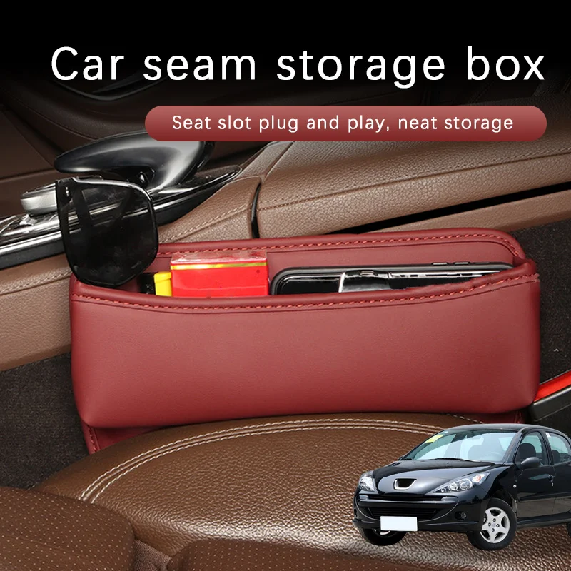 

Car Seat Gap Storage Box Driver Front Auto Seat Gap Filler Organizer Wallet Keys Card Storage Box For Peugeot 207