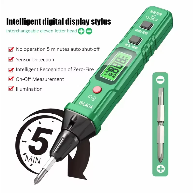 LAOA Special Test Pen for Smart Electrician, Digital Display Test Pen, Voltage Zero Firewire Conduction/Offline Detection