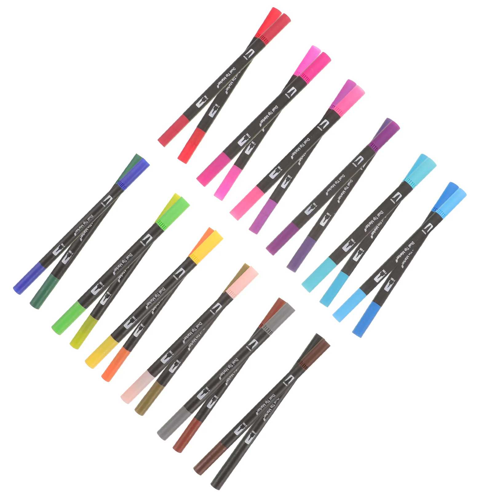 

24 Pcs Oil-based Painting Pen Double Ended Marker Adults Brush Tip Scrapbooking Markers Pens Child