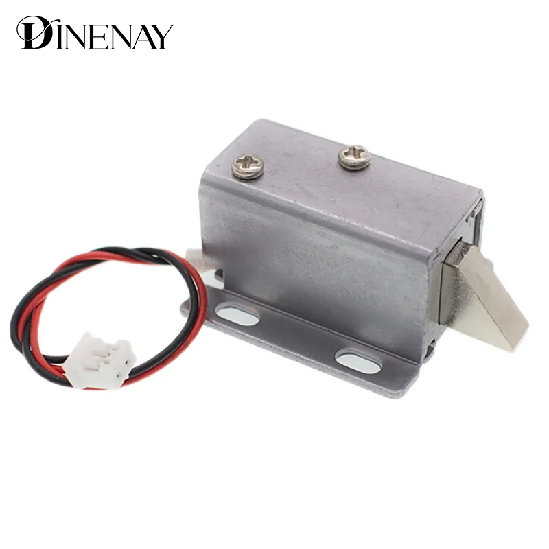 12V DC Mini 2728 Small Solenoid Lock Electromagnetic Electric Control Cabinet Drawer Lock Intelligent Auto Lock Home Improvement