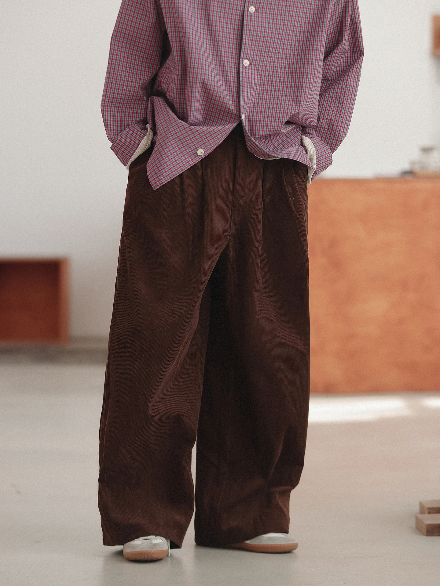 

Брюки Noears в японском стиле, свободные, прямого кроя, из вельвета, повседневные, цвет кофе, для работы, длинные, весна-осень, винтажные