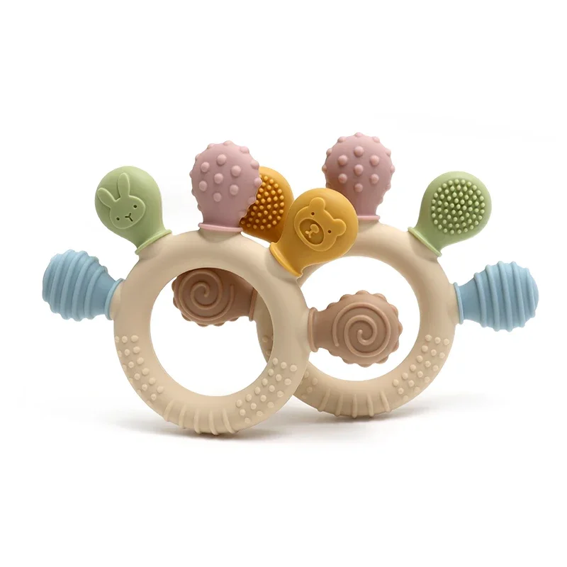 Multicolor Silicone Teething Ring for Babies 4