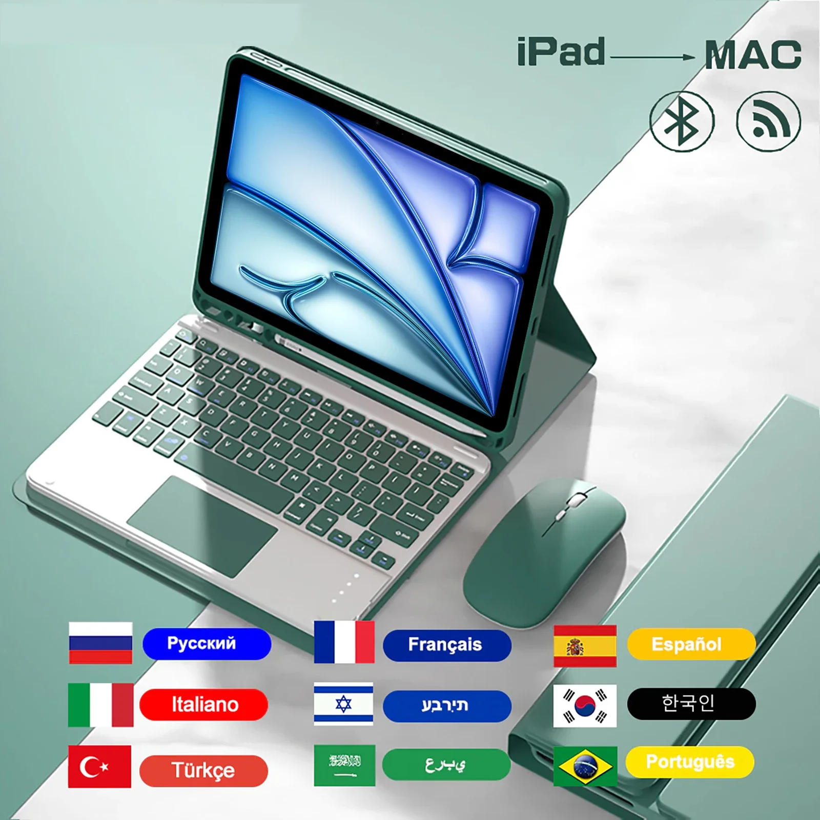 

Cases For iPad Air 11 Inch (M2) Case, Keyboard Cover for iPad Air 6th Generation 11 Inch M2 2024 A2902 A2903 A2904 Funda