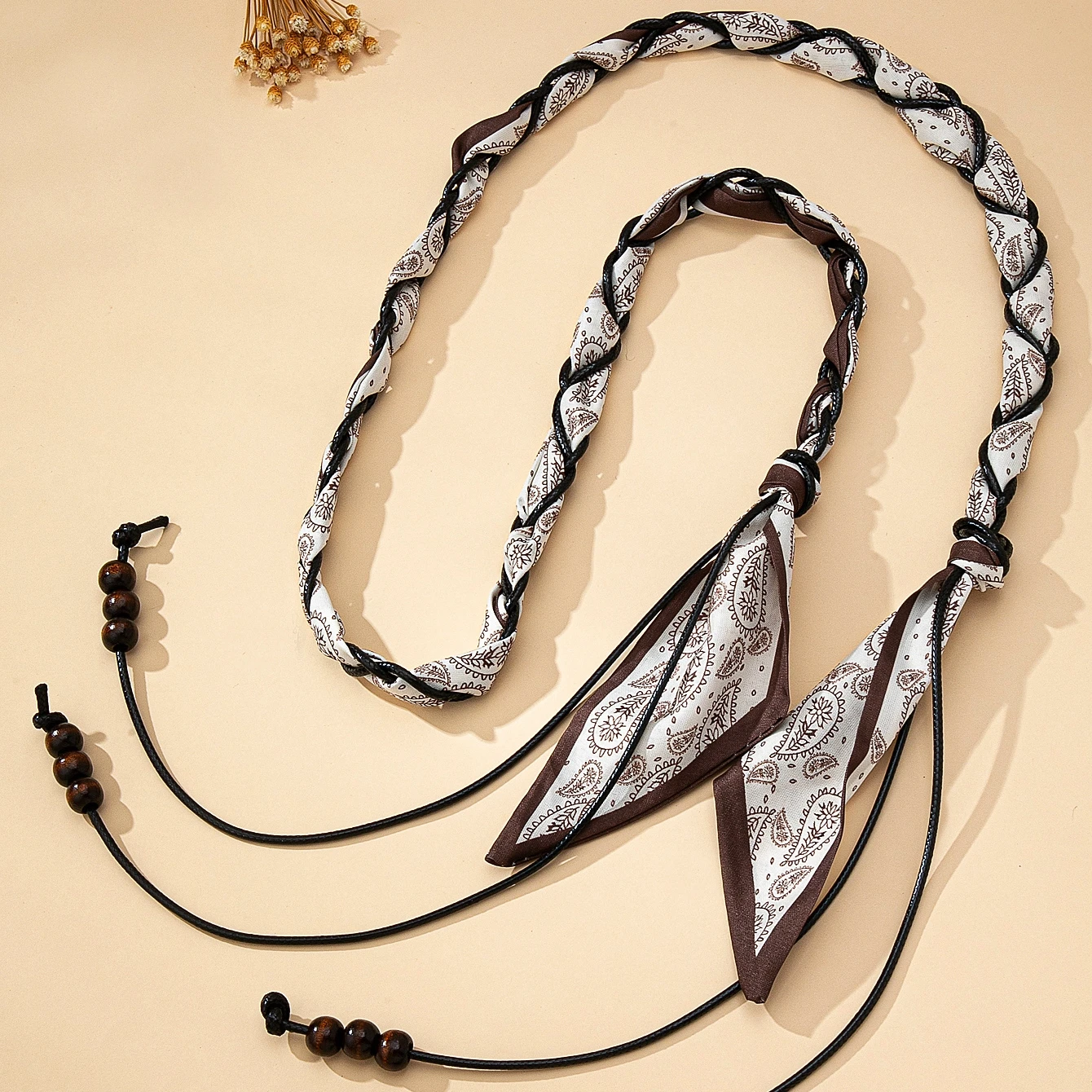 سلسلة خصر نسائية، سلسلة خصر منسوجة على الموضة البوهيمية، يمكن استخدامها أيضًا كقلادة وشاح، مناسبة للارتداء اليومي والعطلات #5