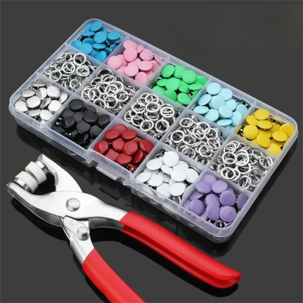 

50pcs 9.5mm Metal Prong Buckle Solid Colorful Metal Prong Button Kit Fasteners Button Garment Sewing Accessory