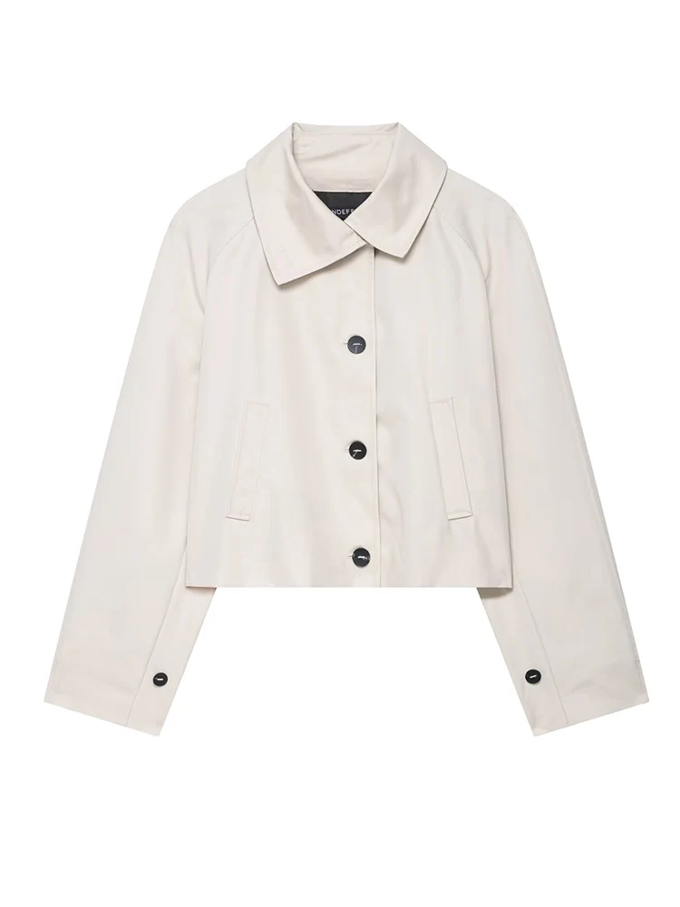 

HH 2025 Новая мода однобортный карманный декор водонепроницаемый плащ женский High Street повседневная куртка с длинным рукавом Mujer