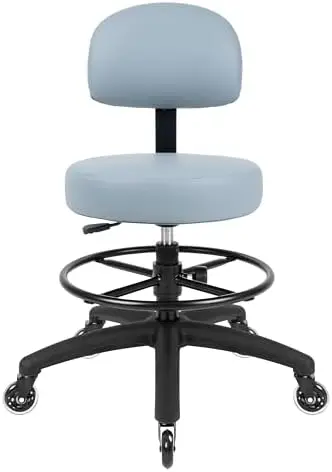 ® Economical Multi-Purpose Medical Spa Drafting Stool with Adjustable seat and Back Height. Advanced Fabric seat Cover