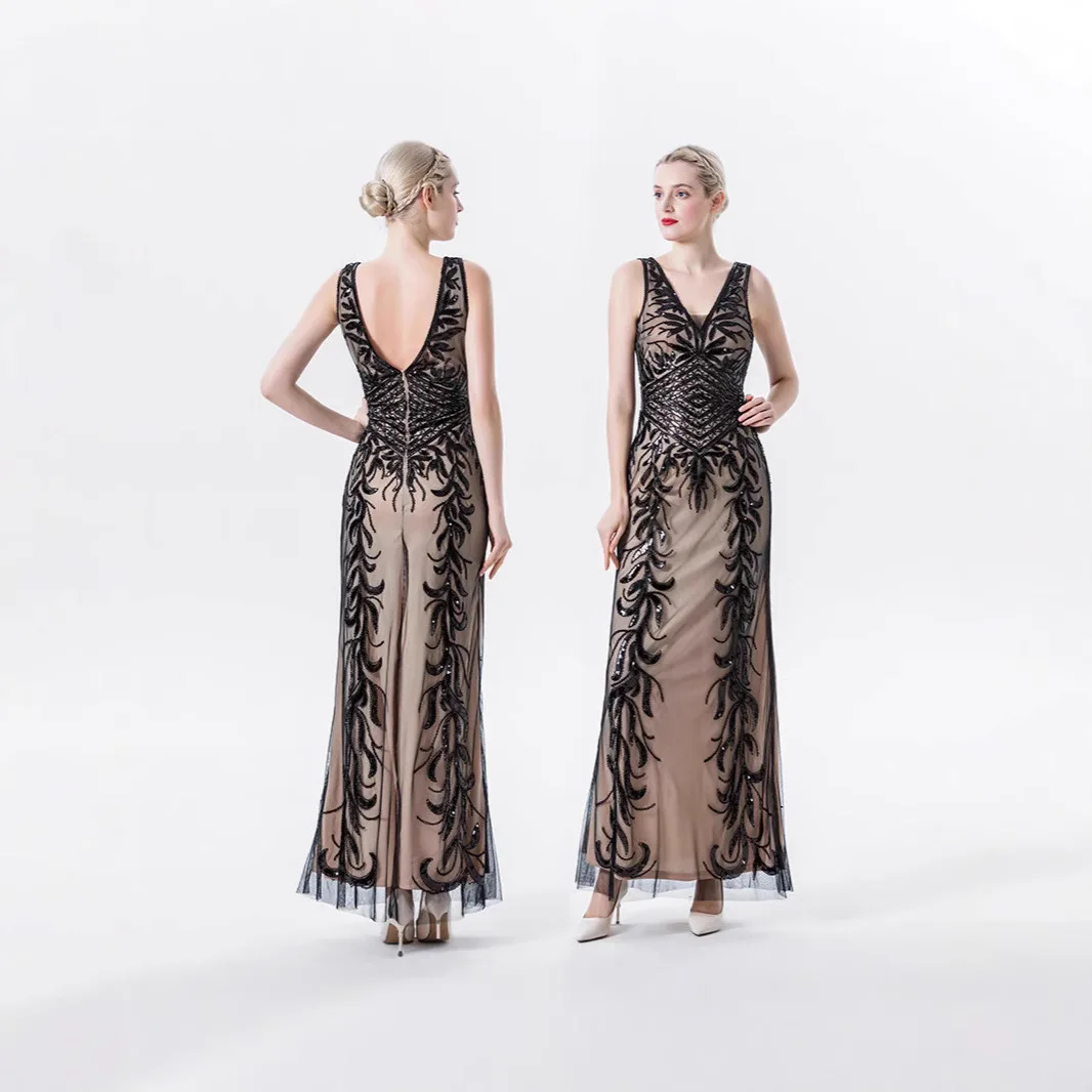 iny Sequin Diepe V Slanke Lange Dr Stage Dance Par Nieuwe Sle Avondjurk Dames Faion Lente Seizoen KTV Kostuum