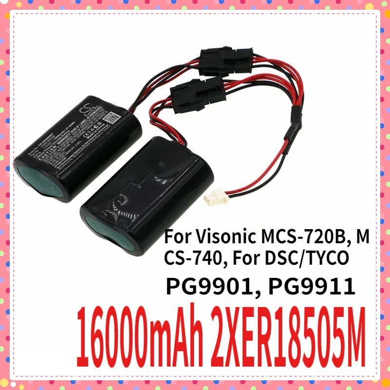 

CS Battery 16000mAh 2XER18505M for Visonic MCS-740,MCS-720B, For DSC/TYCO Wireless Indoor Siren Res Fire, Burg, PG9901, PG9911