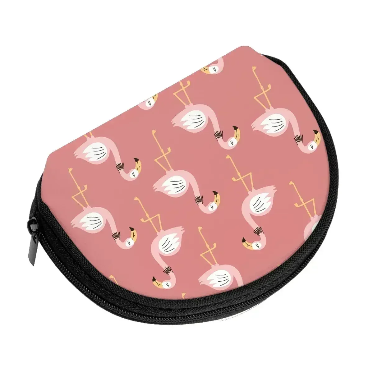 Flamingos 3D Printing Coin Purse Ladies Shopping Portable Silver  Bag Travel Credit Card ID   Gift