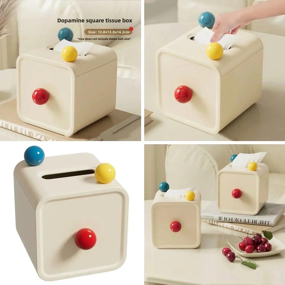 

Creative Tissue Box Holder for Desk, Dopamine Decor Storage Organizer for Living Room Office