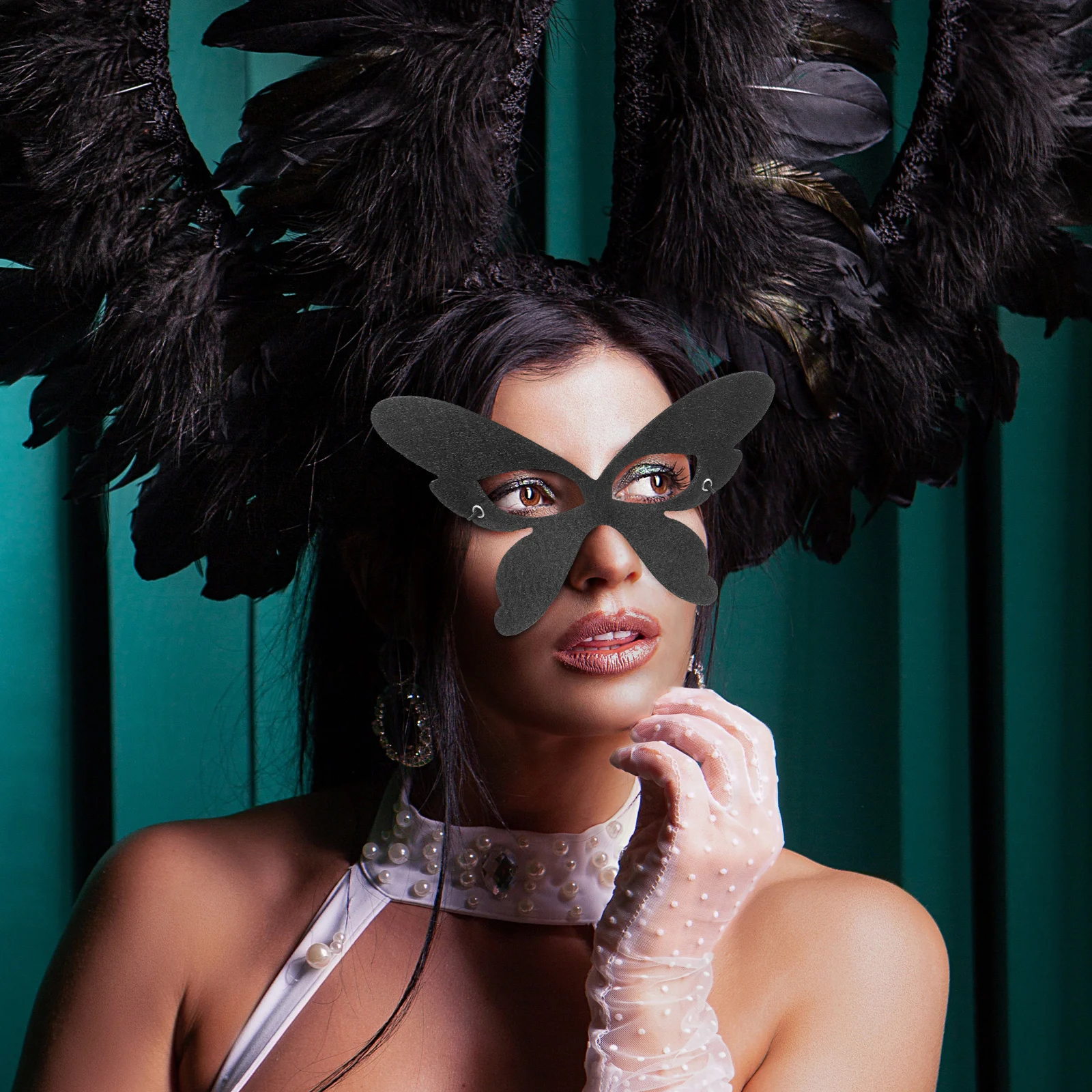 

5 Pcs Butterfly Eye Mask Halloween Masks Shaped Clothing Masquerade Party Felt Costumes Dress-up Face