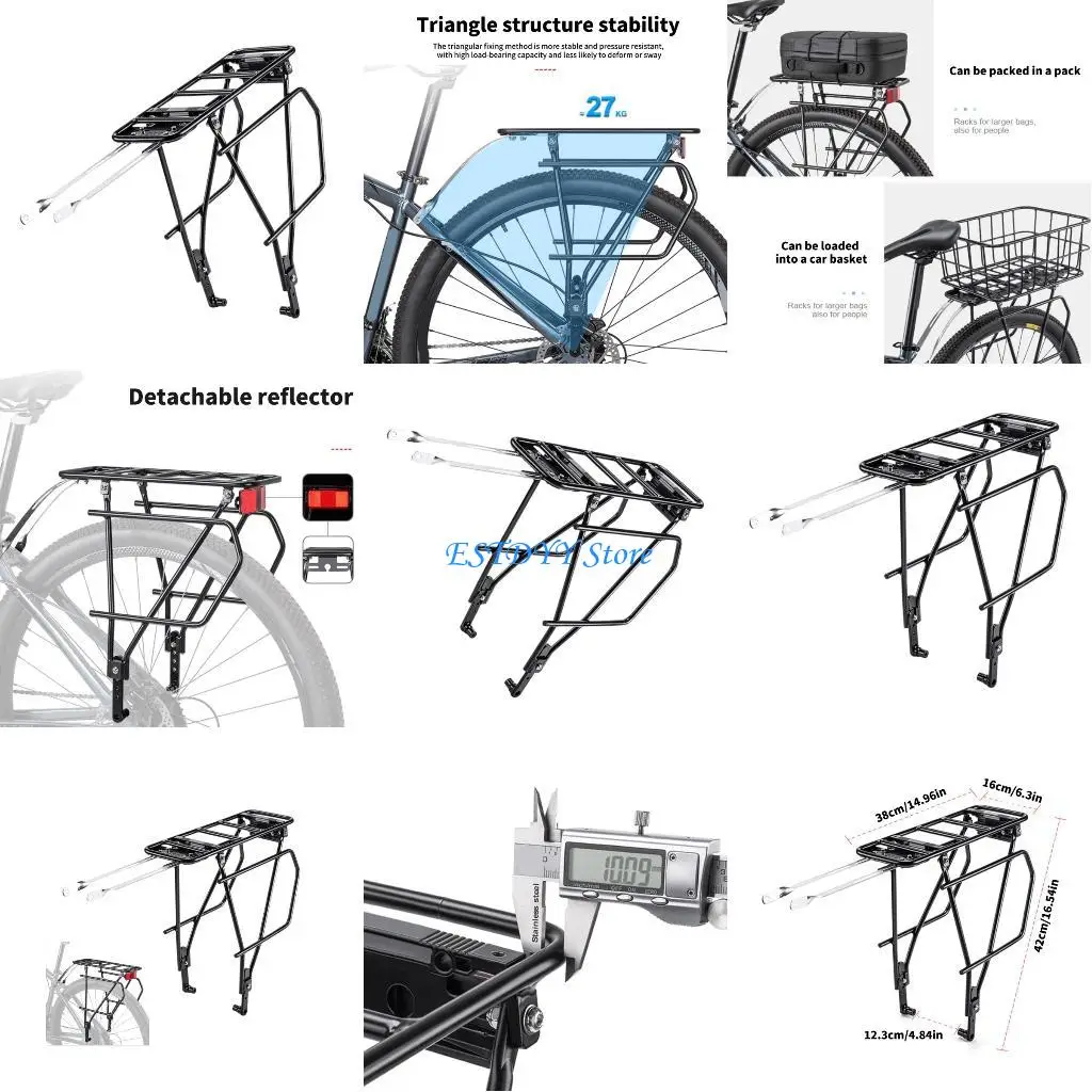 

G6DE Adjusted Bicycles Pannier Rack Luggage Shelf Brackets Bike Rear Luggage Cargo Rack Pannier Rack Easy to Install
