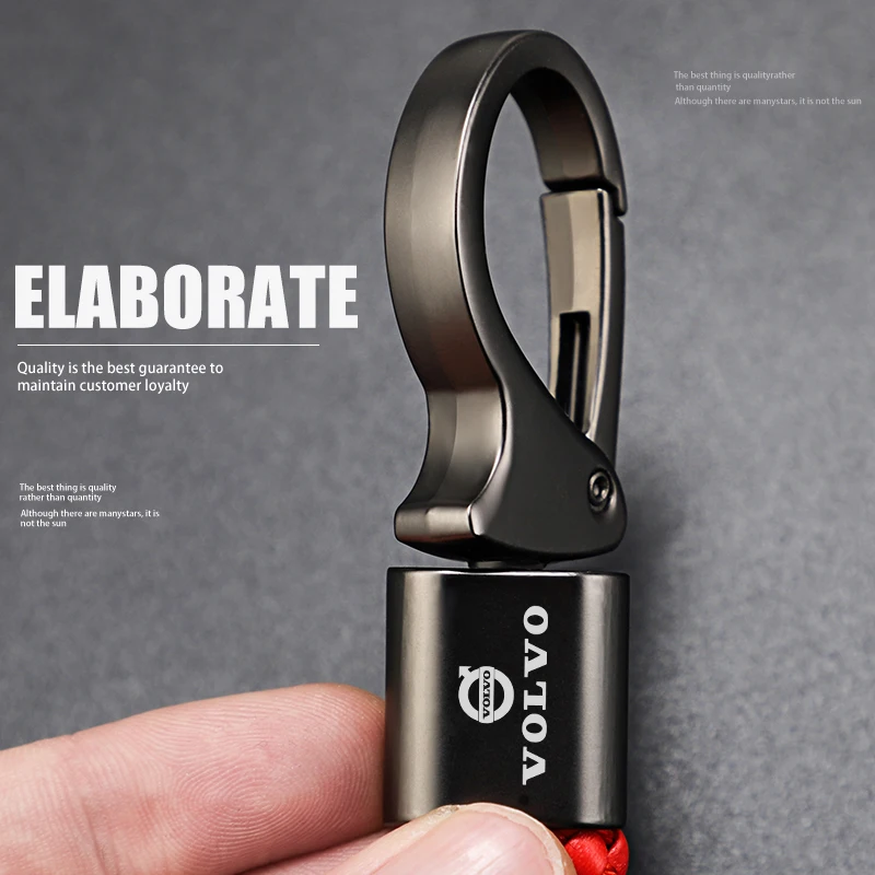 Car Zinc Alloy Keychain Braided Rope Metal Key Ring For Volvo XC90 XC60 V50 S60 V70 V60 V40 S90 olestar AWD XC40 S80 T6 V90 view 4