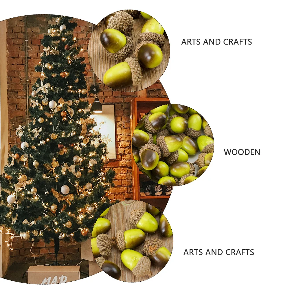 

1Set Christmas Decorative Artificial Acorns Green Fake Acorn Flower Box Accessories Simulated Acorn DIY Christmas Supplies