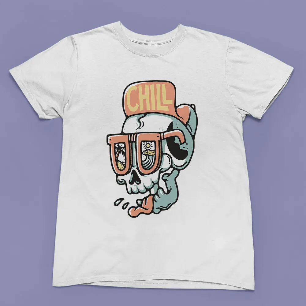 Camiseta gráfica Chill Skeleton – Cool Relaxed Skull - Camiseta para hombre y mujer
