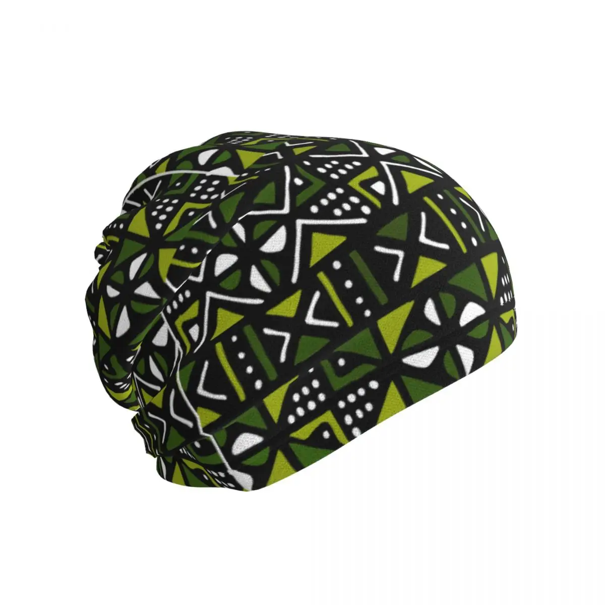 Lime Green Mudcloth African Tribal Print Bandana Neck Cover Printed Wrap Scarf Warm Face Mask For Men Women Adult Winter
