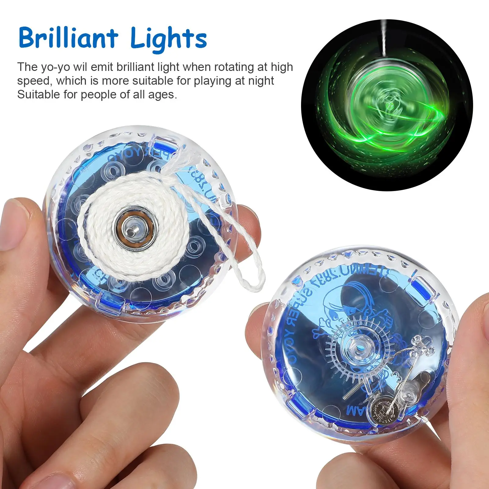 5 Pcs Luminous Yo-yo Educational Children Toy LED Light Ball Major Indoor Festival party gifts for Children Kid (Random Color)