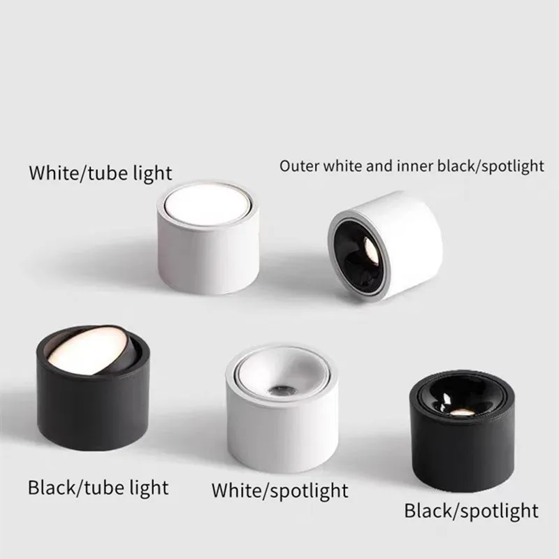 

Adjustable angle tube light 5W/7W/12W anti glare LED ceiling light dimmable LED spotlight bedroom kitchen wine cabinet COB spotl