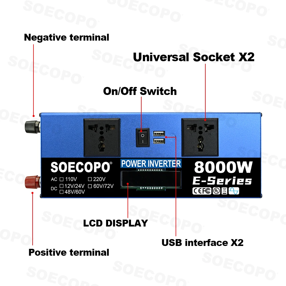 8000W Solar System Power Kit 12V/24V Dual Voltage with LCD Inverter 100A Controller 300W Panel for Home/RV/Camping Power Station