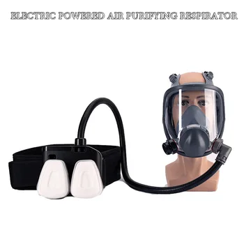 Respirador químico purificador de ar movido a energia elétrica 6800 máscara de gás de poeira facial completa filtros duplos segurança do trabalho para pulverização industrial