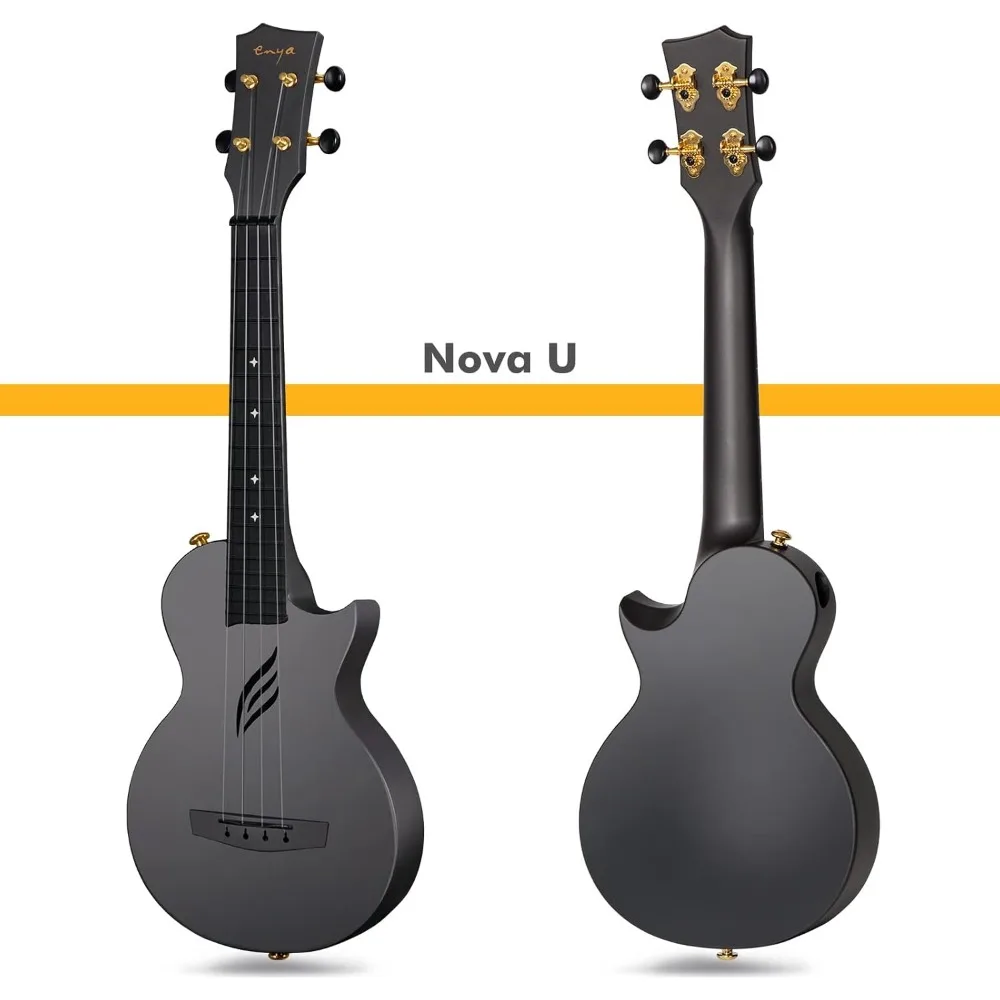 Enya Concert Ukulele Nova U 23’’ Carbon Fiber Travel Ukulele with Beginner Kit Includes Online Lessons