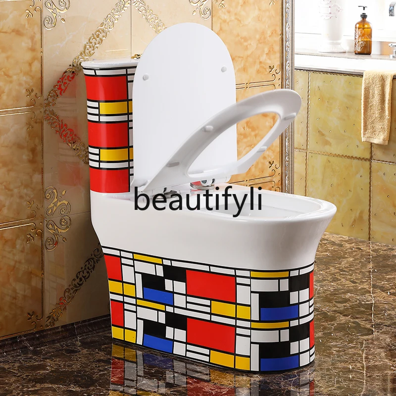 

European-stylehousehold water pump color gold toilet,super swirl water-saving deodorant toilet personalized color ceramic toilet