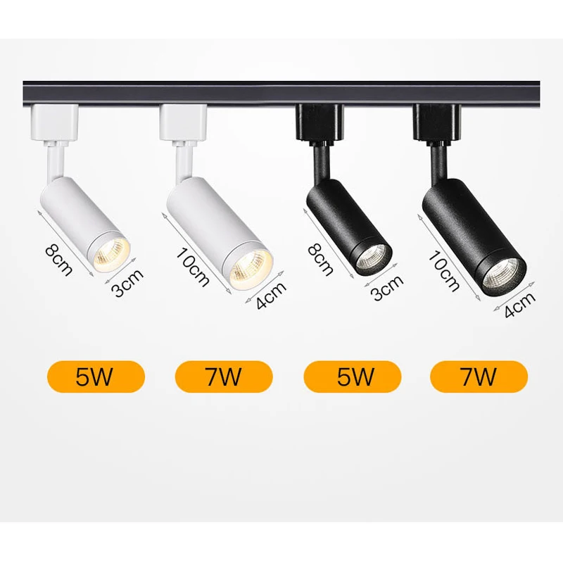 

LED Track Lighting Spotlights, 5W7W12W Cob Spotlight Guide Lights Clothing Adjustable Astigmatism Tube Industrial Wind