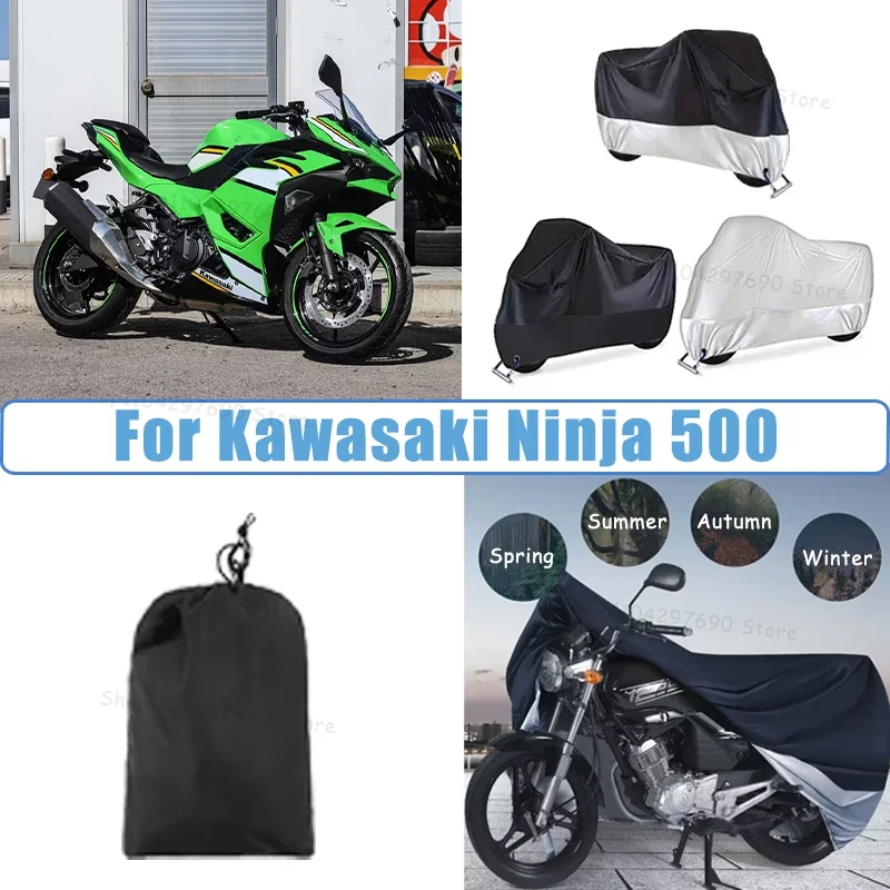 210D Oxford Motorcycle Cover Waterproof All Season UV Protection For Kawasaki Ninja 500 Anti-Tear Windproof Motorbike Cover