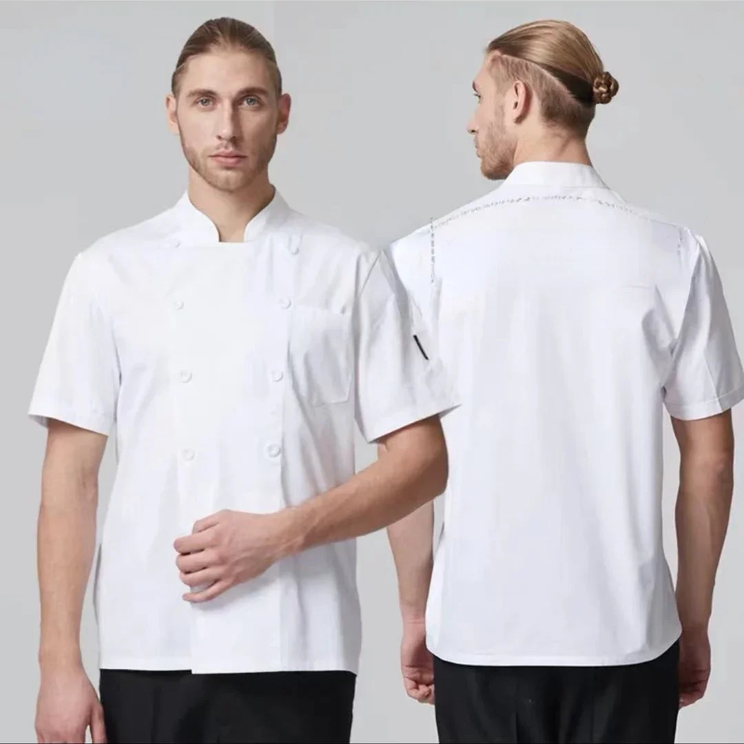 Classic Double-Breasted Chef Jacket for Hotel Restaurant Bakery Uniform