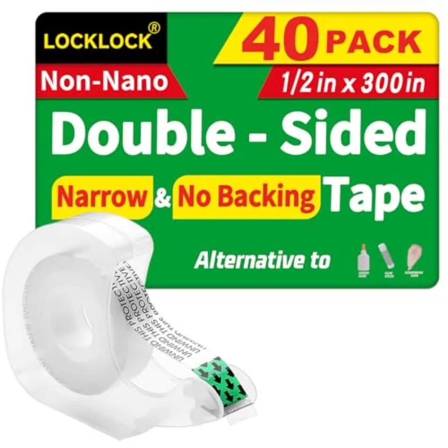 

Double Sided Tape Light Duty 0 Pack 1/2 x 300 Inch Narrow Double StickTape with Dispenser for Crafts Gift Wrapping Alternative