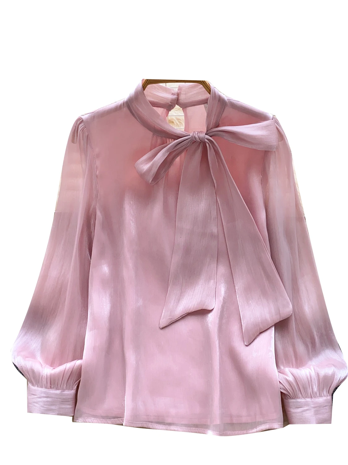 Ele Knot Lantern Sve Me irt Damen Faionable Vielseitiges Herbstoberteil Hautfreundliches, atmungsaktives koreanisches Sle